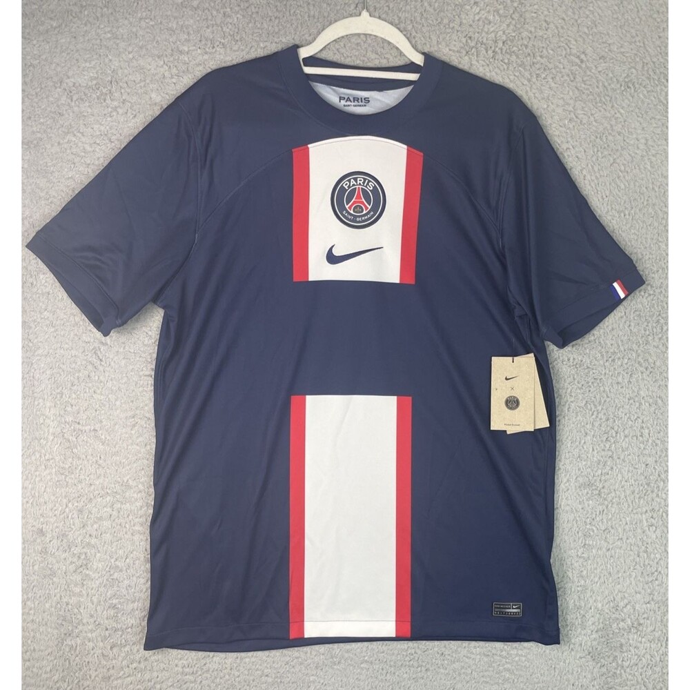 Nike Soccer Jersey PSG Paris Saint-Germain 2022 Mens Large Blue DM1844-411 NWT